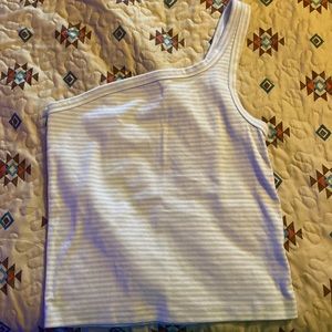 Aerie , size small , light blue and white striped one strap tank top